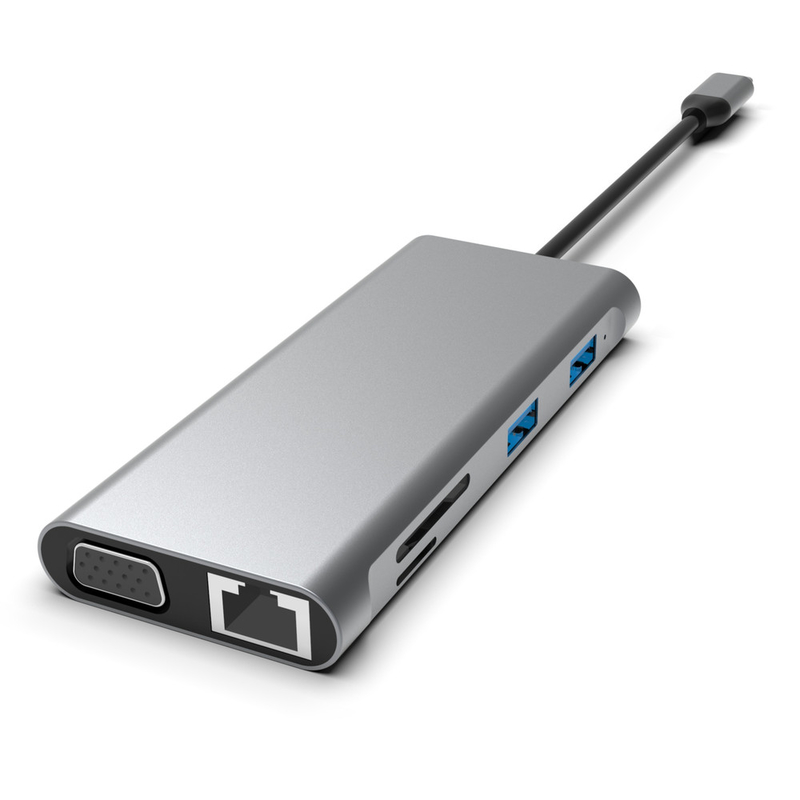 11-in-1 USB-C Hub with Dual HDMI USB 3.0 Ethernet 3.5mm Audio for Macbook laptop