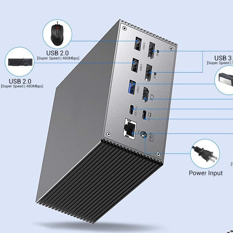 USB C Docking Station with Smart Heat Dissipation 4K Resolution HDMI Video Output Space
