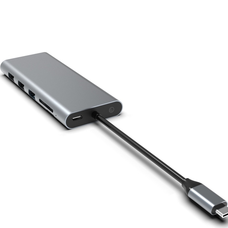 Type C USB Hub Ethernet Docking Station Expand Macbook Connectivity gray for for laptop