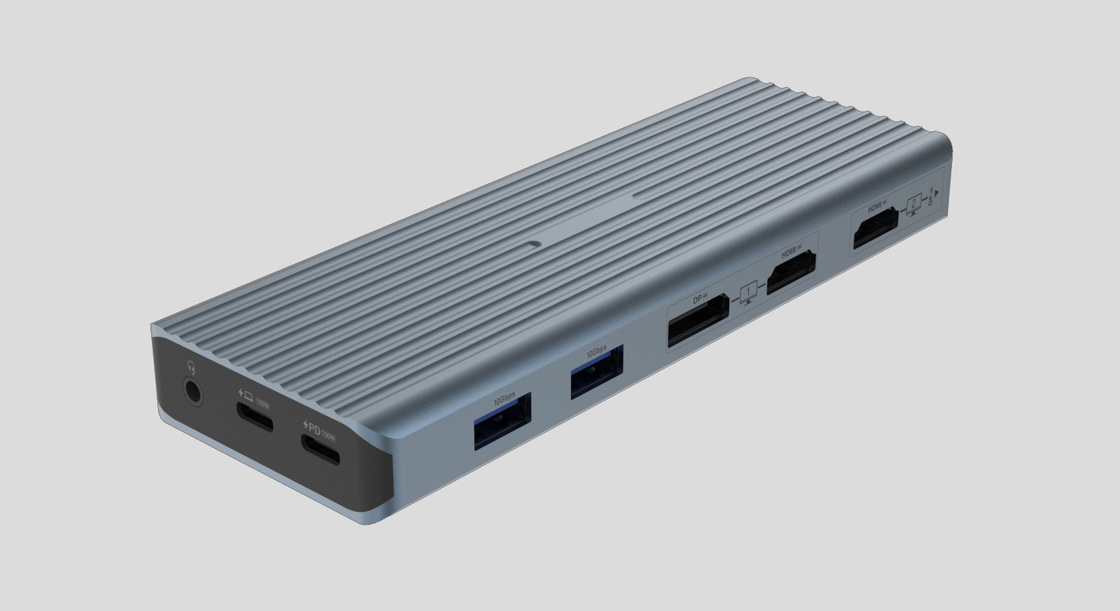 USB 3.1 Type C to 9 Ports USB3.0 Hub with Gigabit Ethernet RJ45 Lan Port Adapter Gray