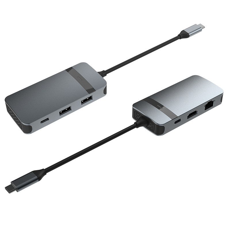 Usb C Adapter Ethernet Hdmi PD Charging USB-C Hub 6-In-1 Type C Adapter USB 3.0 2.0 PD Converter