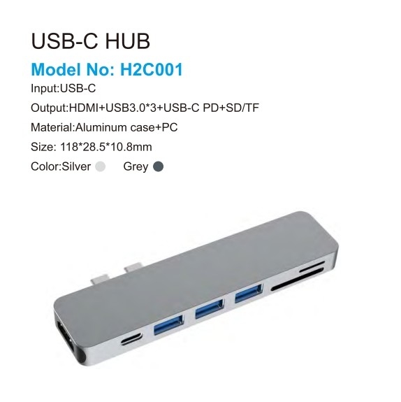 USB Type C LAN Adapter 6-in-2 USB C Hub with 3 USB 3.0 Ports and RJ45 Gigabit LAN Interface