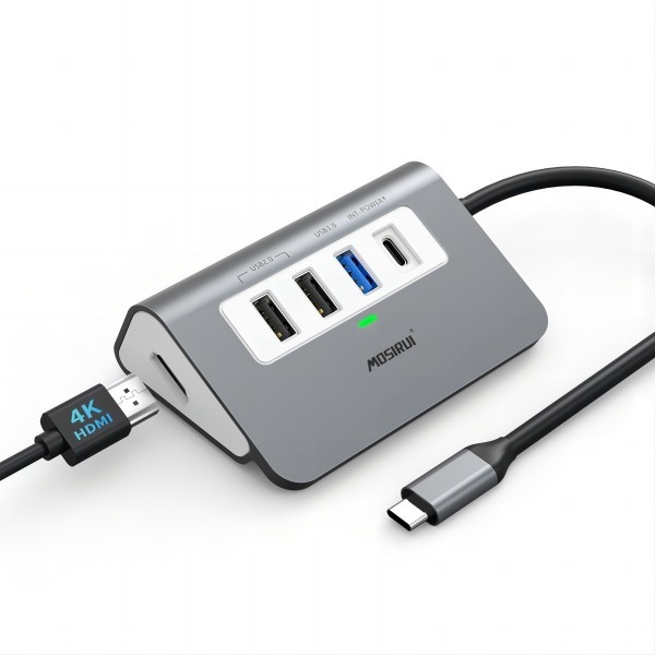 Usb C 4 In 1 Multiport Adapter With USB 3.0 Ports 4K HDMI For Laptop Notebook