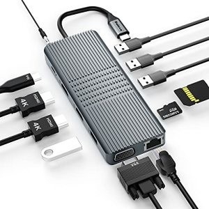 11 IN 2 USB C Hub PD 3.0 HDMI Display Link Technology Surface Pro 7 Hub Docking Station
