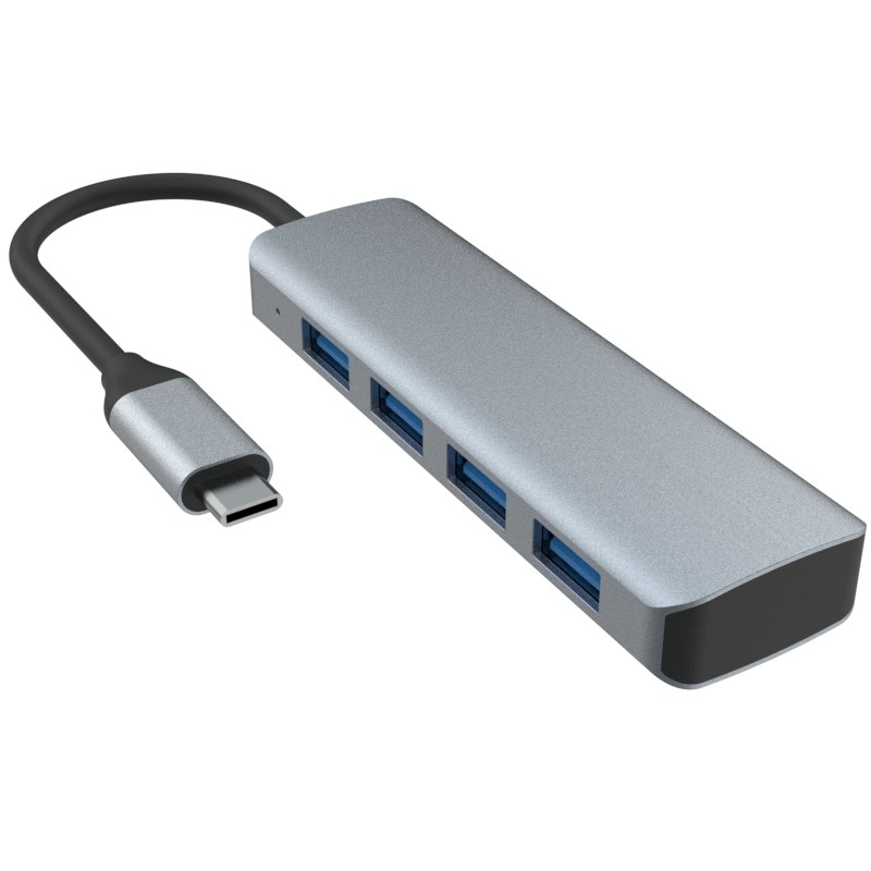 Usb C To 4 Port Usb 3.0 Hub Expansion Dock USB Type-C To 4 USB 3.0 HUB Aluminum Alloy 5G Transmission