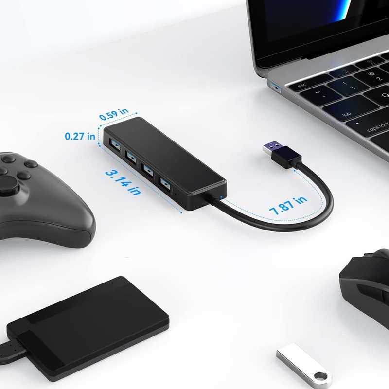 4 6 7 Port  Usb 3.0 Hub For Laptop USB A Splitter With Extended Cable USB C Power Port