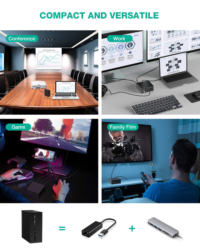 DisplayLink Docking Station For Macbook Pro Dual Monitors M1/M2 Windows 15 In 1 USB C 3.0 Laptop