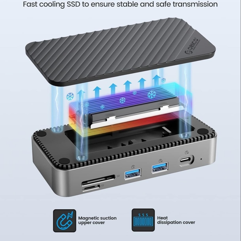 Displaylink Thunderbolt Dock USB C Docking Station With Magnetic Case 10Gbps Transmission Rate For NVMe SSDs