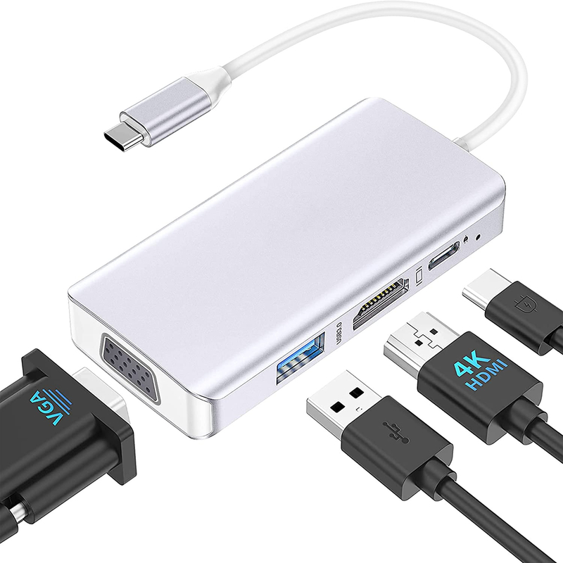 White Usb C Docking Hub Station Dual Monitor For  Triple 4K 60hz Data Transfer Adapter