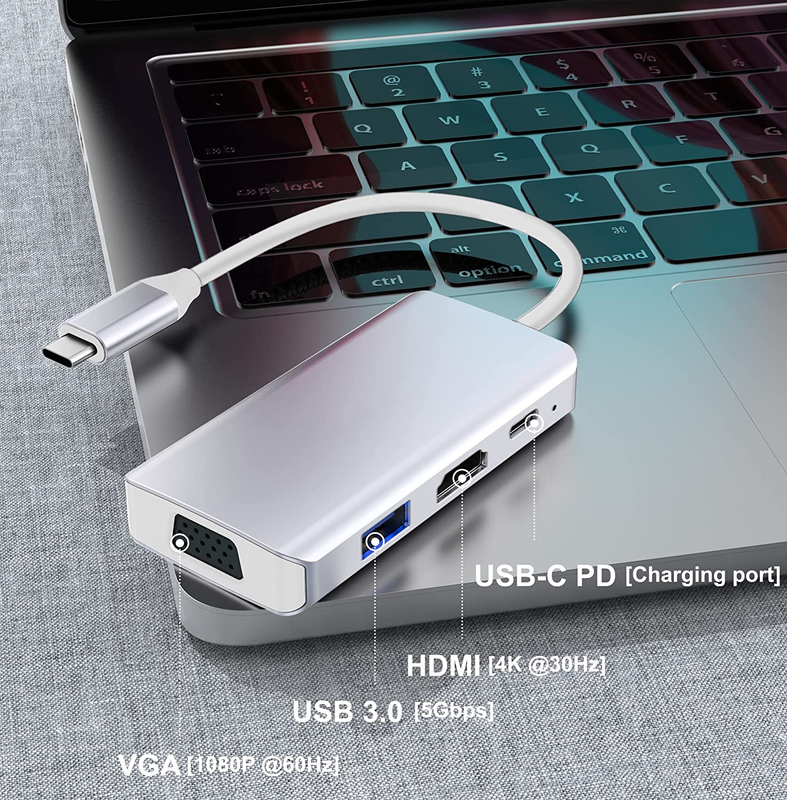White Usb C Docking Hub Station Dual Monitor For  Triple 4K 60hz Data Transfer Adapter