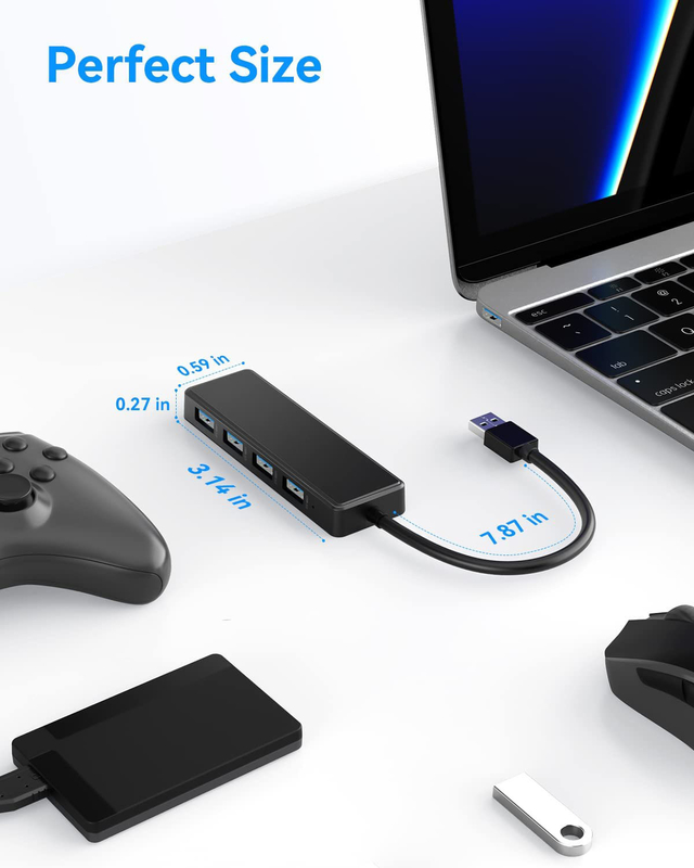 4 Port Usb C Hub Adapter USB 3.0 Hub Ultra Slim Portable Data Hub Applicable Data Transfer