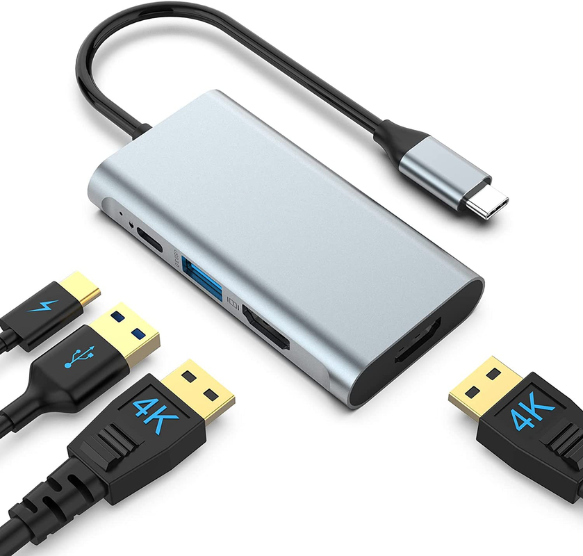 4 In 1 Usb C Adapter Dual Hdmi To USB3.0 Thunder Ports