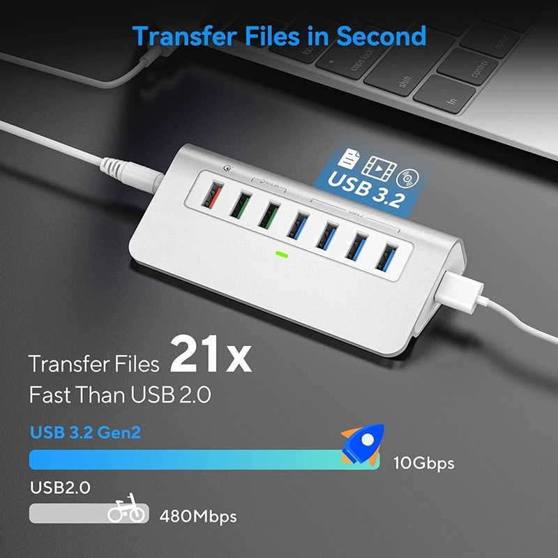 Usb C Adapter 3.2 Hub Gen 2 USB C To USB Multiport Adapter 30W Power For Laptop