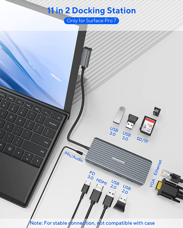 7 In 1 Usb C Hub Dock Station Dual With Card Reader Pro Pad Multi-Function Converter USB Hub For Mac