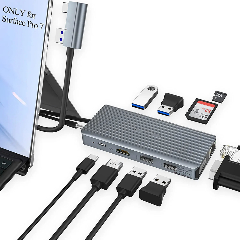 7 In 1 Usb C Hub Dock Station Dual With Card Reader Pro Pad Multi-Function Converter USB Hub For Mac