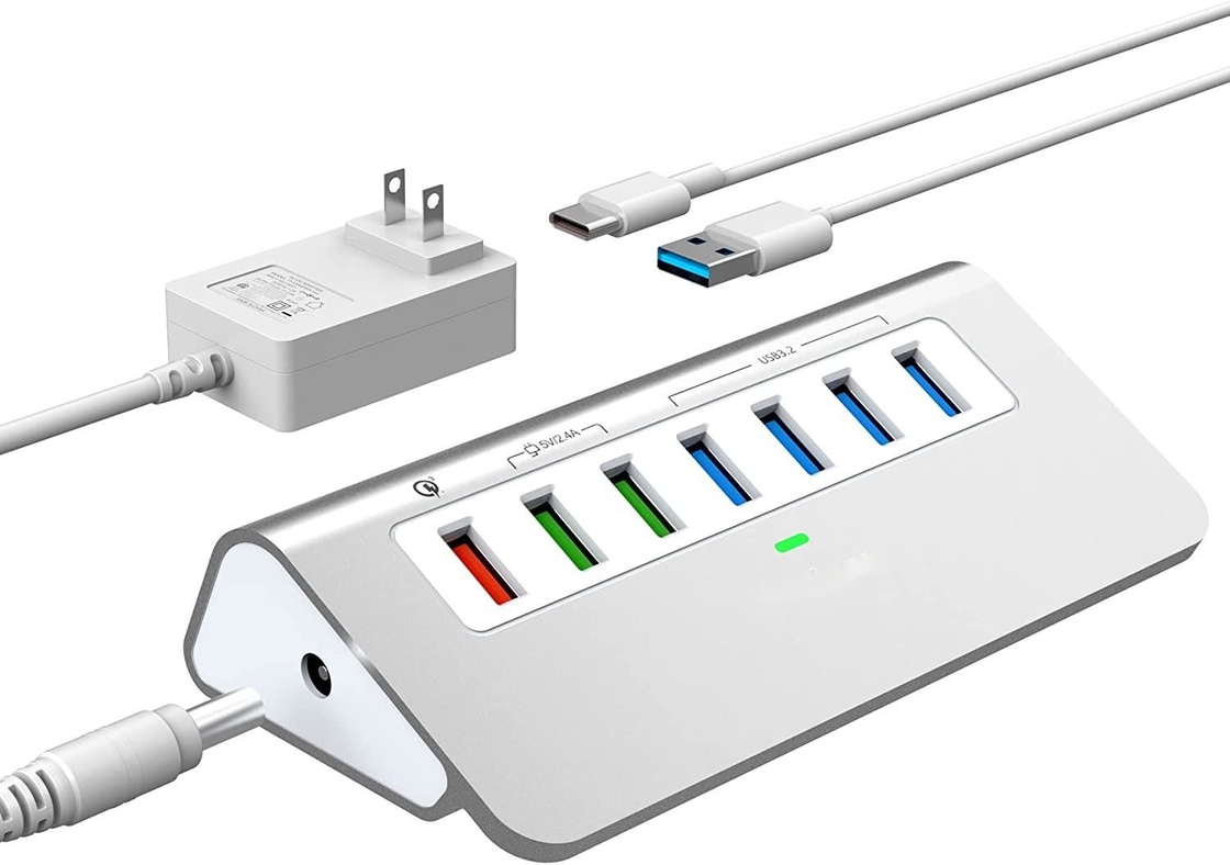 USB Type-C to Ethernet Adapter with 14 USB Ports 1000 Mbit/s Gigabit RJ45 LAN Hub