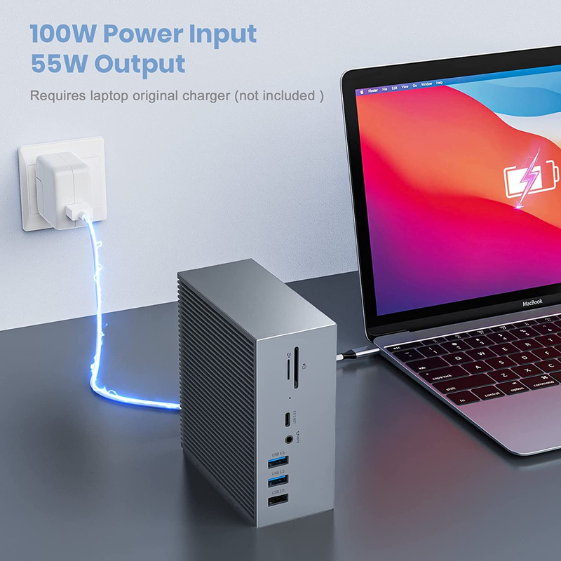 16 In 2 USB C Dual Monitor Thunderbolt Dock Triple Display 8 USB C/A Ports Ethernet