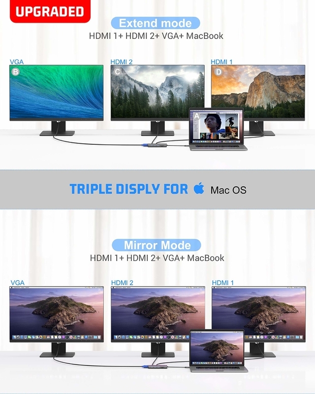 Usb C 11 In 1 Multiport Dock Type C  Triple Usb 3.0 TF Card Type-C Usb-C Laptop