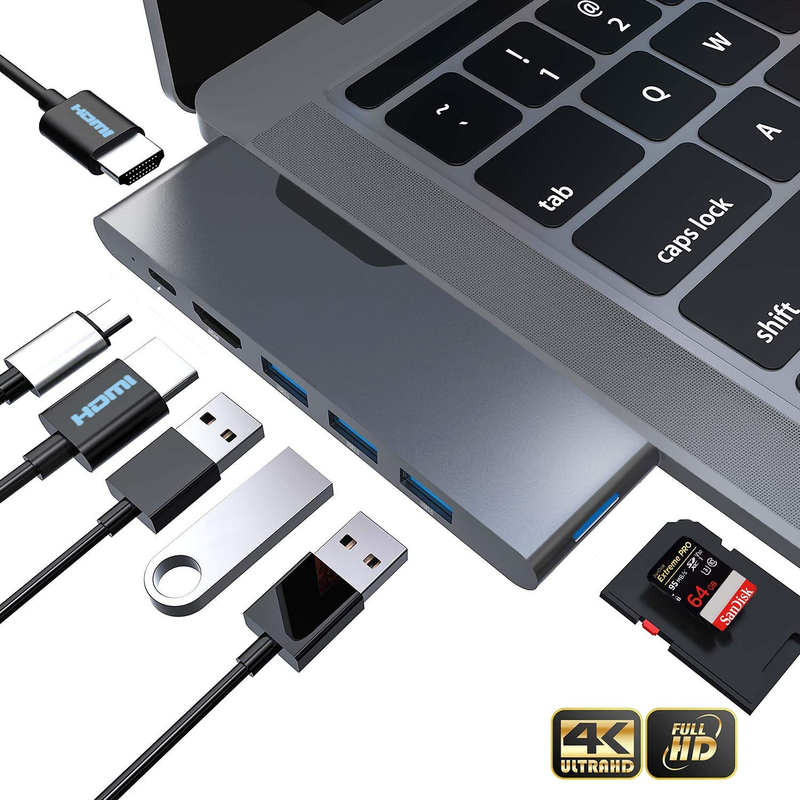 hdmi multiport adapter 8 In 1 Dual Conector Usb Type C Hub Docking Station Sd Tf Card Reader 4k Video Usbc