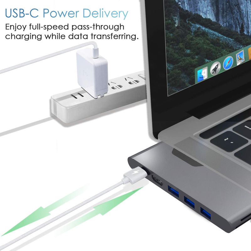 hdmi multiport adapter 8 In 1 Dual Conector Usb Type C Hub Docking Station Sd Tf Card Reader 4k Video Usbc