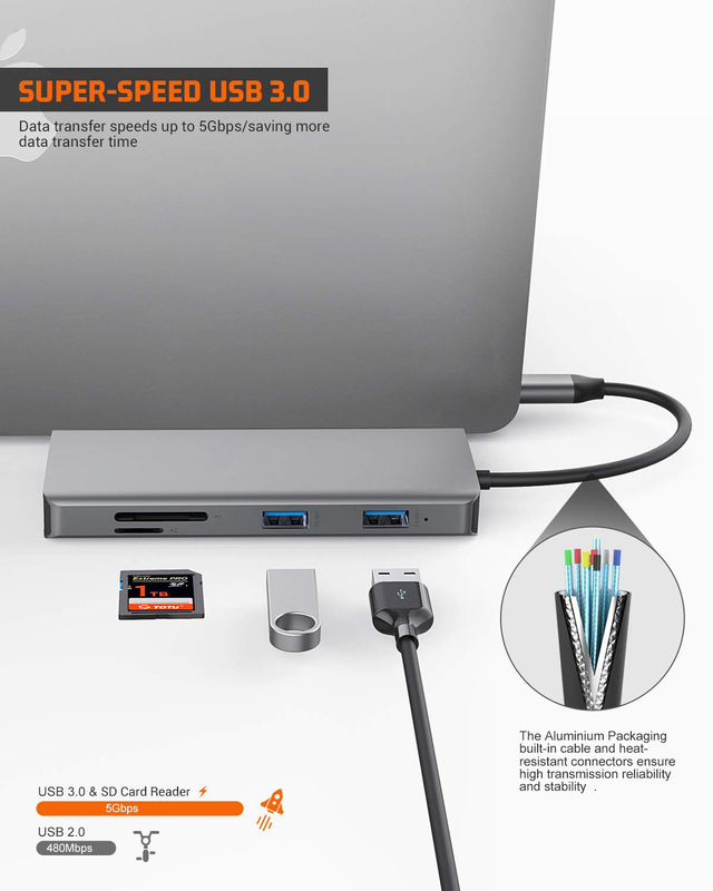 Usb C Rj45 Adapter 12 In 1 Usb C Hub Type-C To PD HDMI USB3.0 USB2.0 USB-C SD TF