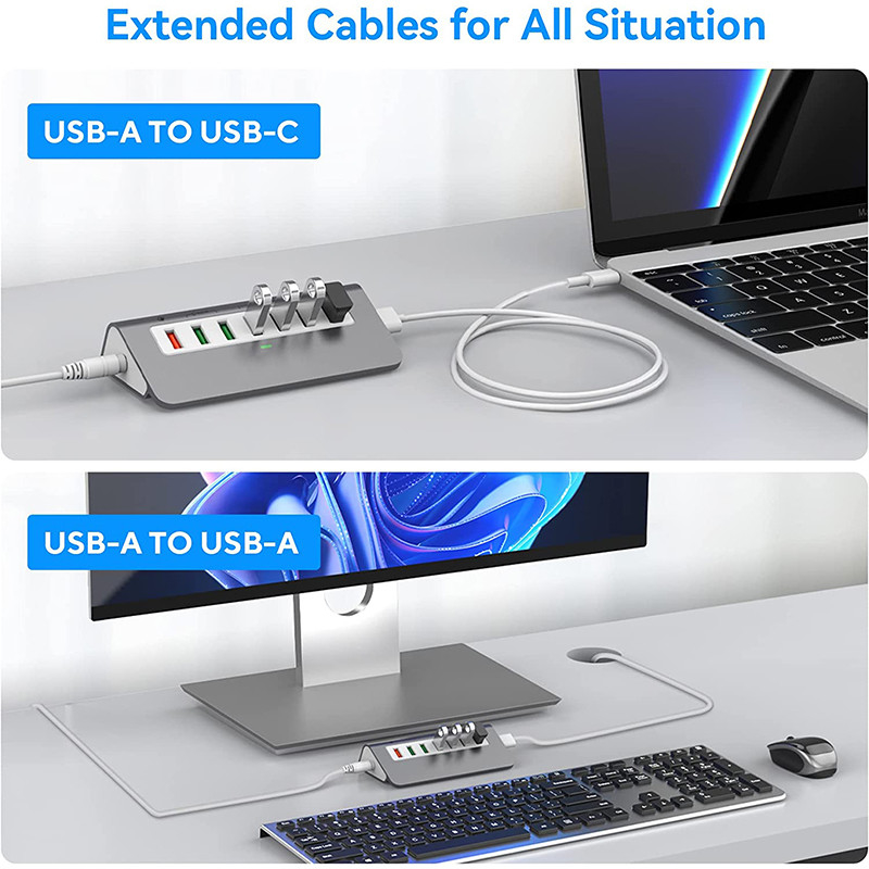 Usbc Usb A Multiport Adapter AUSB Hub 7-1 5Gbps 8 In 1 Type-C Hub USB2.0-3.0 Laptop Mac Book
