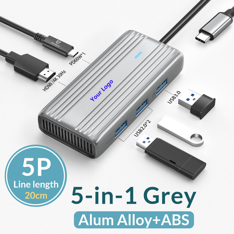 USB 3.1 10 In 1 Type-C Multiport Docking Station Hub with Gigabit Ethernet and 4K HD HDMI