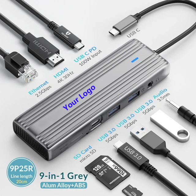 USB C Hub with 4K HDMI and High-Speed USB 3.0 Compatible for Windows Mac