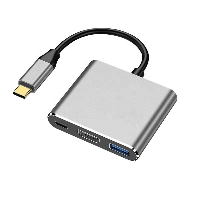 3-In-1 USB C Type C Multi-function Hub To USB-C PD HDMI USB 3.0 Adapter Converter Cable