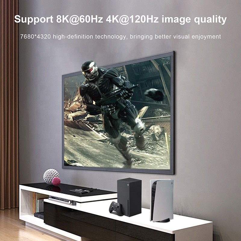8K HDMI Switch 3 In 1 Out Support 3 HDMI Input 8K 60Hz 4K 120Hz Advanced Technology