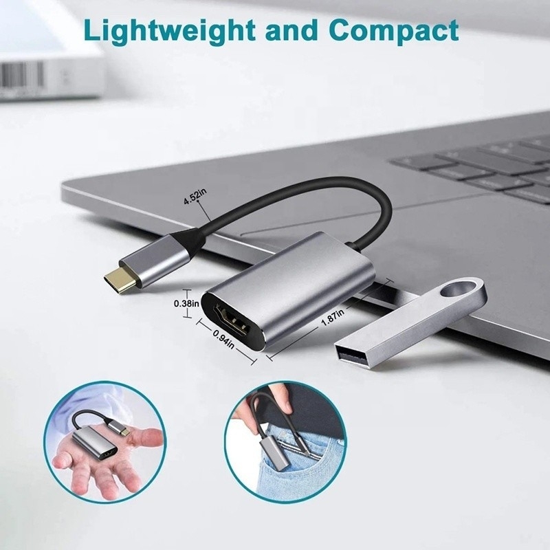 Male-Female USB 3.1 Type C to HDMI HDTV Cable Adapter Converter 4K 60Hz 1080P CCA Conductor