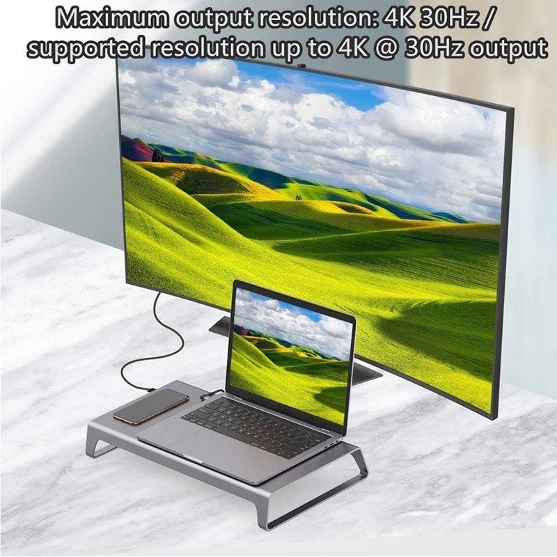 TYPE-C Male 11 In 1 Hub Computer Laptop Docking Station Adapter with 1000Mbps RJ45 and USB-C PD