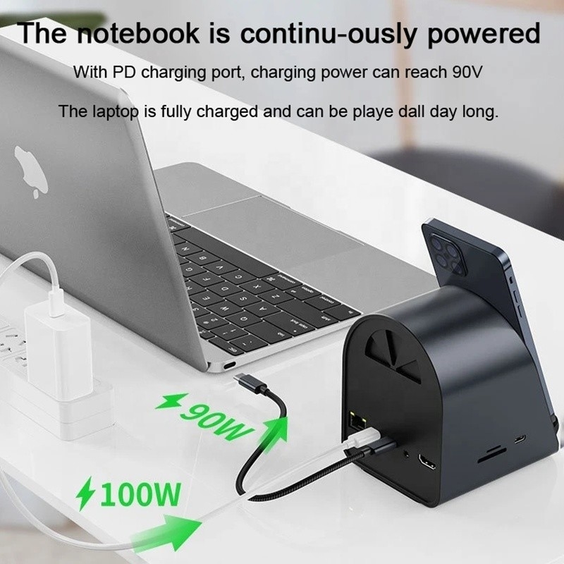 USB 3.1 10 In 1 Type-C Multiport Docking Station Hub with Gigabit Ethernet and 4K HD HDMI