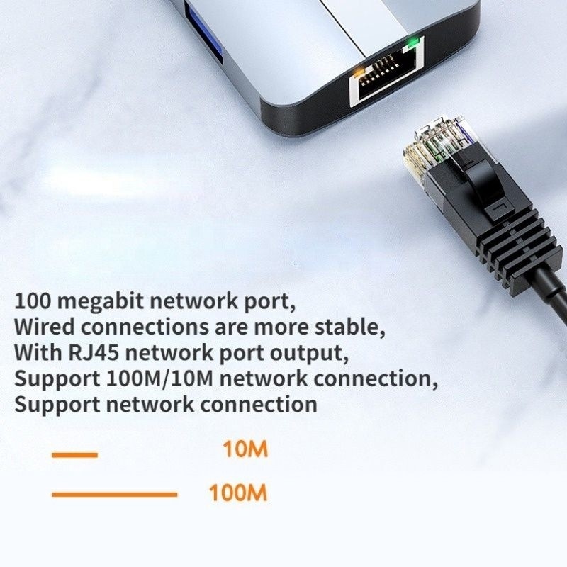 USB C Type C Hub Multiport Dock Station with Video Transfer Charging Network Function