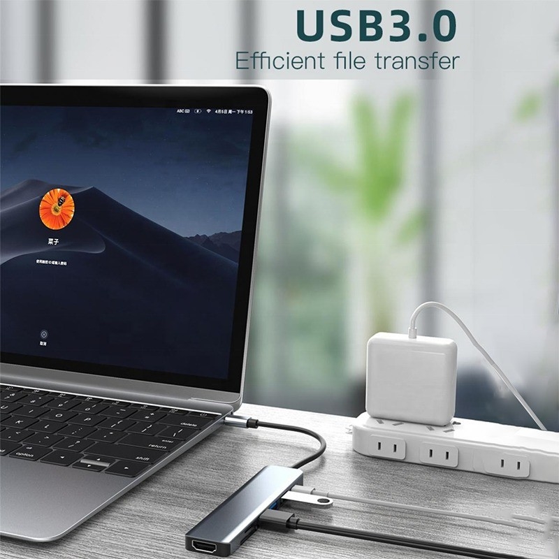 Type C Type-C Hub Multi Function Adapter for Charging Data Transfer and Video Output