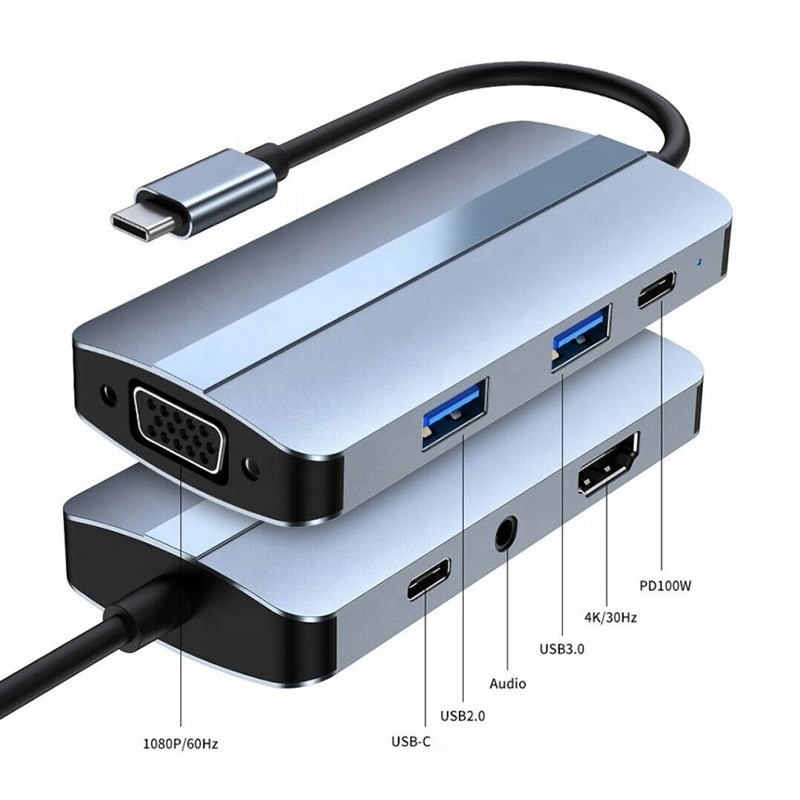11 In 1 USB-C Hub Type-C To HDMI USB3.0 USB2.0 SD TF Adapter Hub with Card Reader