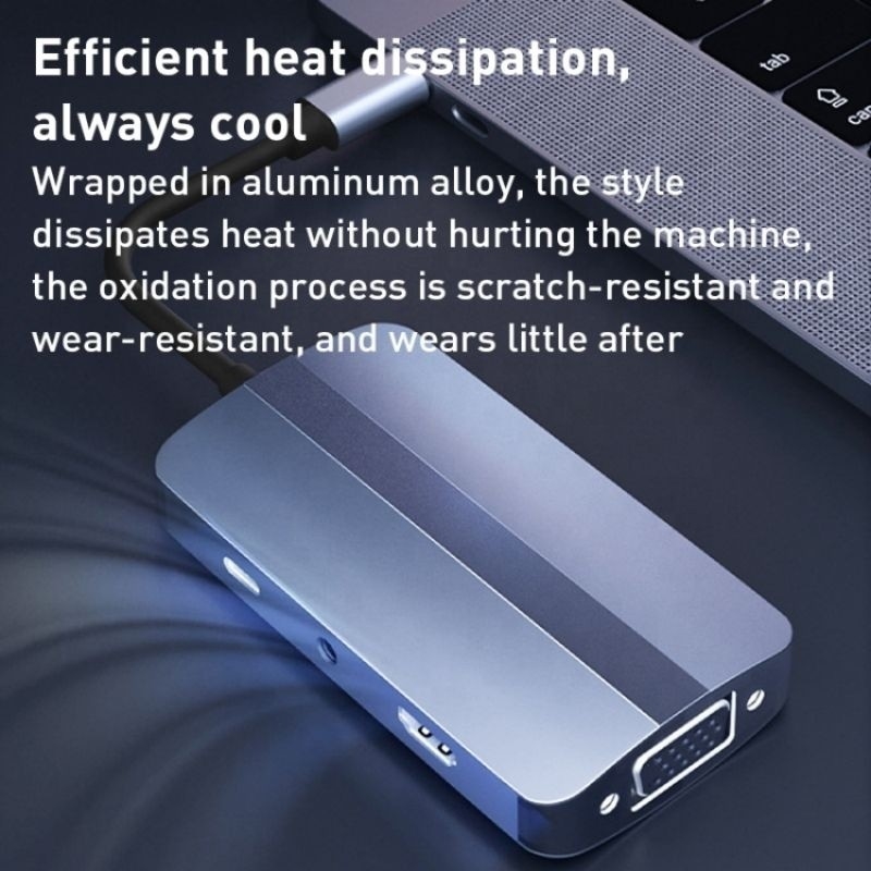 11 In 1 USB-C Hub Type-C To HDMI USB3.0 USB2.0 SD TF Adapter Hub with Card Reader