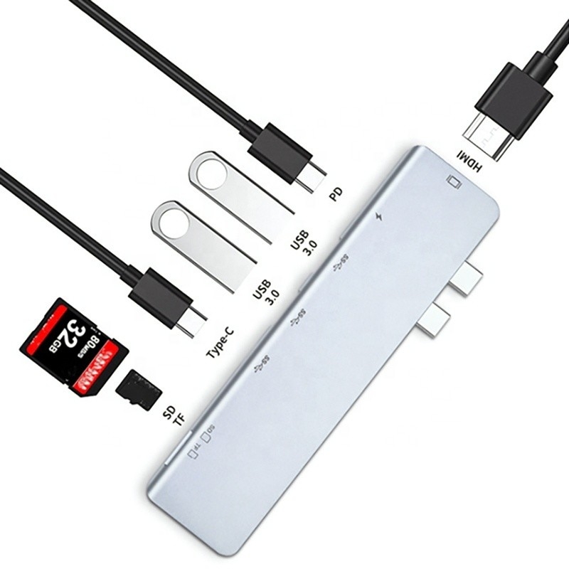 USB C Type C 4K 30Hz HDMI USB 3.0 TF SD Adapter Hub Docking Station for Macbook Pro