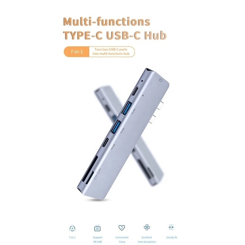 USB C Type C 4K 30Hz HDMI USB 3.0 TF SD Adapter Hub Docking Station for Macbook Pro