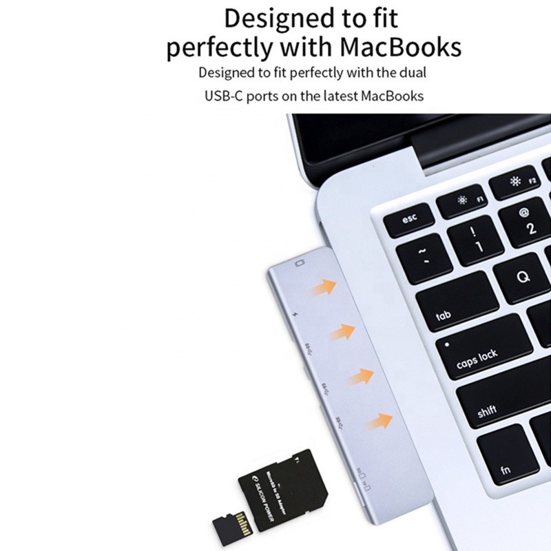 USB C Type C 4K 30Hz HDMI USB 3.0 TF SD Adapter Hub Docking Station for Macbook Pro