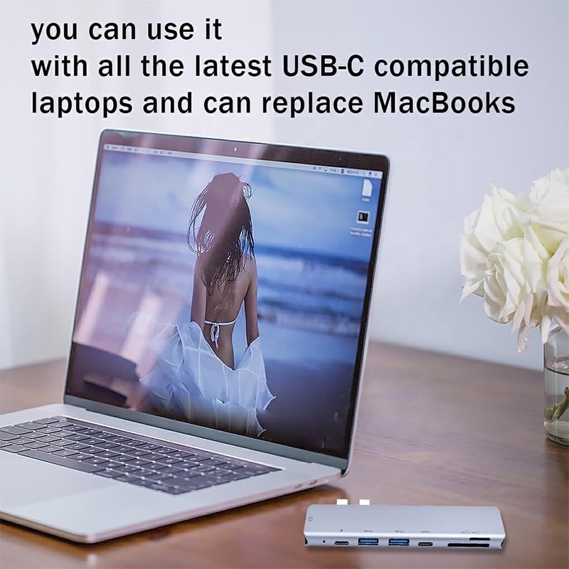 USB C Type C 4K 30Hz HDMI USB 3.0 TF SD Adapter Hub Docking Station for Macbook Pro