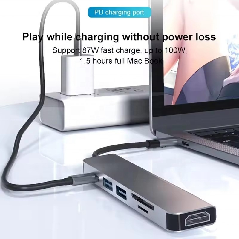 USB 3.1 Docking Station Hub with 4K HDMI USB3.0 TF SD Card Reader and 87W PD Charging