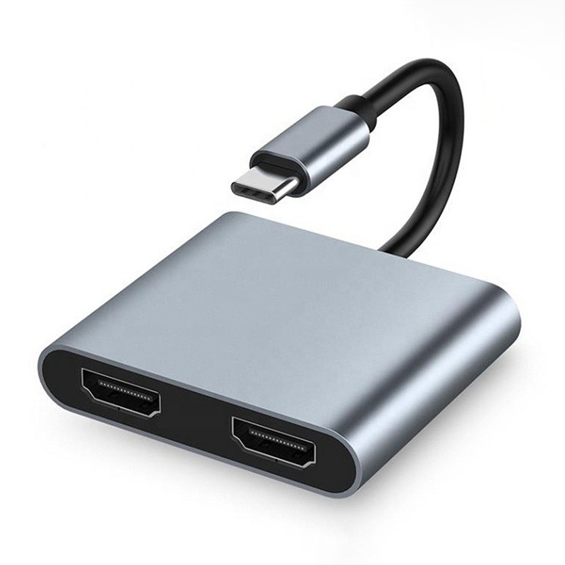 4-in-1 USB C to Dual 4K HDMI MST Adapter for Charging Data Transfer and Video Output