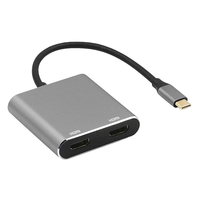 4-In-1 Docking Station with 2 Dual 4K HDMI Ports and USB-C Type-C to Dual HDMI Adapter
