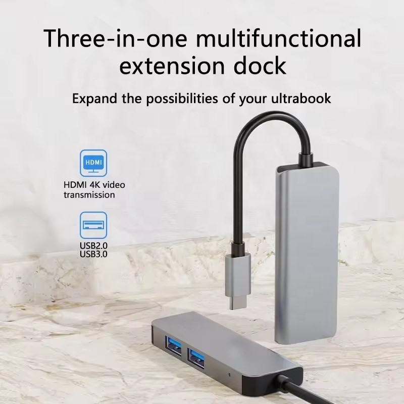 USB C Hub with 4K HDMI and High-Speed USB 3.0 Compatible for Windows Mac