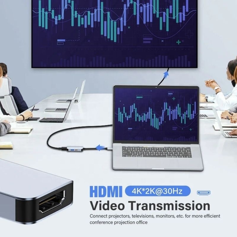 USB 3.1/USB Type-C Hub Adapter Docking Station with 4K HDMI USB3.0 USB 3.0 Type C PD