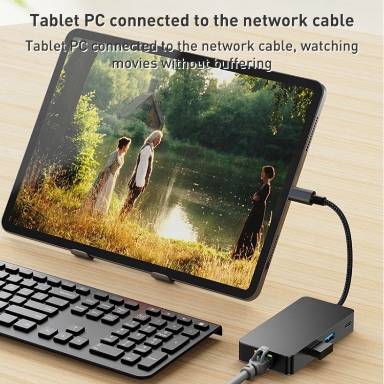 8-In-1 Multiport Adapter USB-C Hub With HDMI 3 USB3.0 RJ45 And PD Output 5-8 Ports