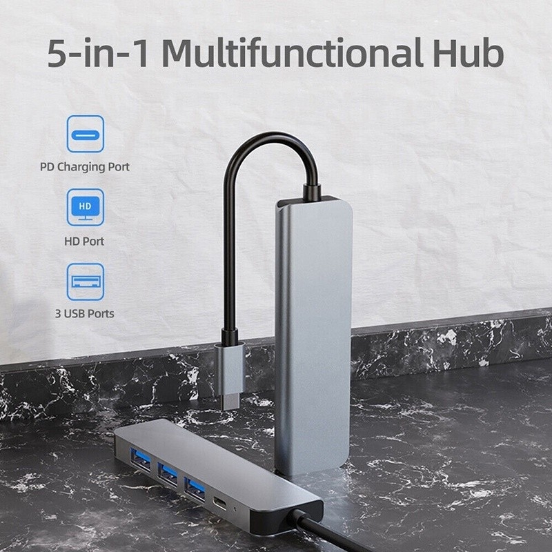 Customized 6-In-1 USB C Type-C Hub To 4K HDMI and USB 3.0 for Macbook OEM/ODM