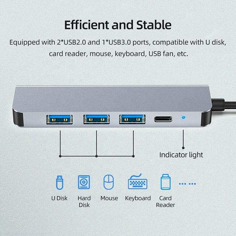 Customized 6-In-1 USB C Type-C Hub To 4K HDMI and USB 3.0 for Macbook OEM/ODM