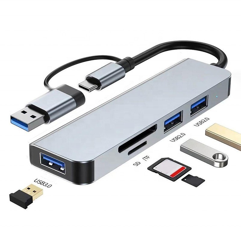 USB A/C Input USB 3.0 Type C Multiport Adapter Docking Station with SD/TF Card Reader